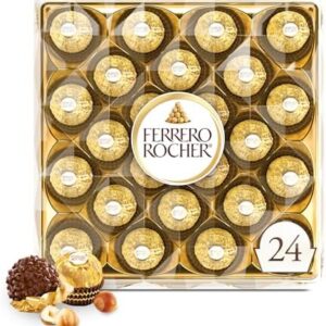 Ferrero Rocher, 24 Count, Premium Milk Chocolate Hazelnut, Chocolates for Gifting, 10.6 oz