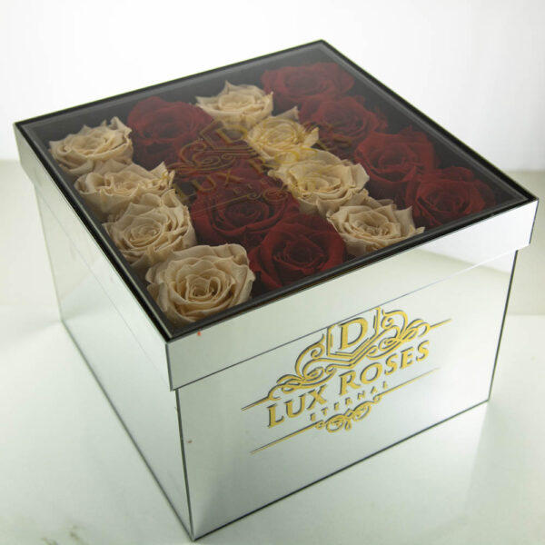 Mirror Box Medium Cube Preserved Roses  (Customizable) - Image 3